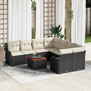 vidaXL, VidaXL - Garten-sofa poly-rattan, One Size, Schwarz