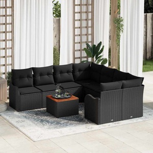 vidaXL, VidaXL - Garten-sofa poly-rattan, One Size, Schwarz