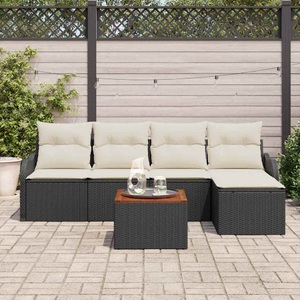 vidaXL, VidaXL - Garten-sofa poly-rattan, One Size, Schwarz