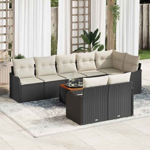 vidaXL, VidaXL - Garten-sofa poly-rattan, One Size, Schwarz