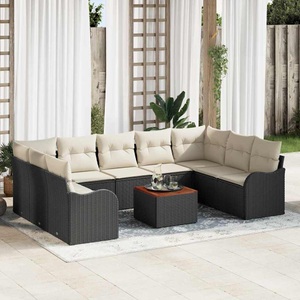 vidaXL, VidaXL - Garten-sofa poly-rattan, One Size, Schwarz