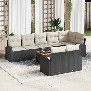 vidaXL, VidaXL - Garten-sofa poly-rattan, One Size, Schwarz