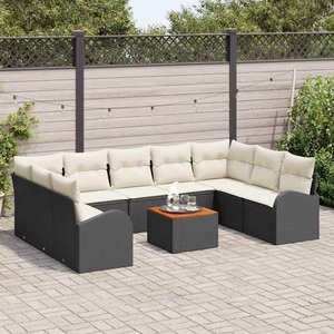 vidaXL, VidaXL - Garten-sofa poly-rattan, One Size, Schwarz