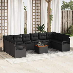 vidaXL, VidaXL - Garten-sofa poly-rattan, One Size, Schwarz
