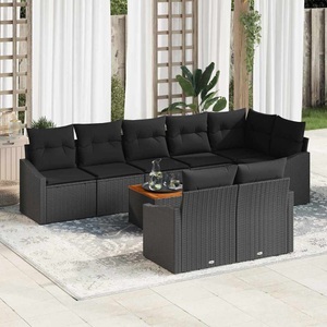 vidaXL, VidaXL - Garten-sofa poly-rattan, One Size, Schwarz