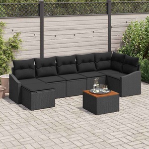 vidaXL, VidaXL - Garten-sofa poly-rattan, One Size, Schwarz