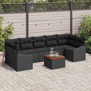 vidaXL, VidaXL - Garten-sofa poly-rattan, One Size, Schwarz