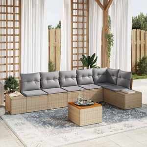 vidaXL, VidaXL - Garten-sofa poly-rattan, One Size, Beige