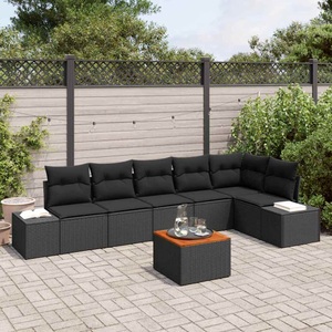 vidaXL, VidaXL - Garten-sofa poly-rattan, One Size, Schwarz