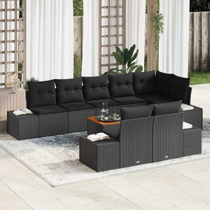 vidaXL, VidaXL - Garten-sofa poly-rattan, One Size, Schwarz