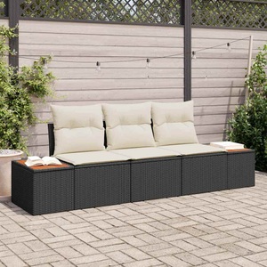 vidaXL, VidaXL - Modulares sofa poly-rattan, One Size, Schwarz