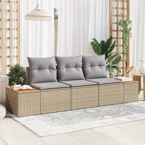vidaXL, VidaXL - Modulares sofa poly-rattan, One Size, Beige