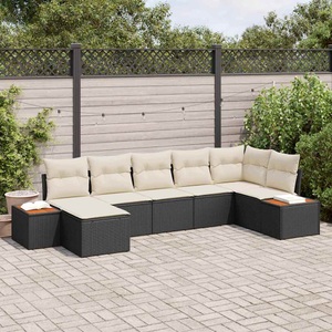 vidaXL, VidaXL - Garten-sofa poly-rattan, One Size, Schwarz