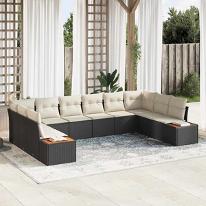vidaXL, VidaXL - Garten-sofa poly-rattan, One Size, Schwarz