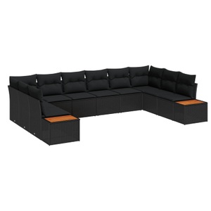 vidaXL, VidaXL - Garten-sofa poly-rattan, One Size, Schwarz