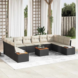 vidaXL, VidaXL - Garten-sofa poly-rattan, One Size, Schwarz