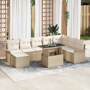 vidaXL, VidaXL - Gartensofa-set poly-rattan, One Size, Beige