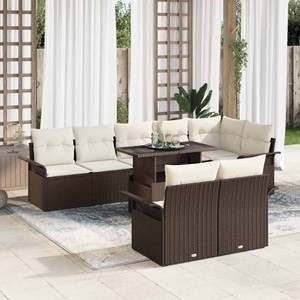 vidaXL, VidaXL - Gartensofa-set poly-rattan, One Size, Braun