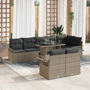 vidaXL, VidaXL - Gartensofa-set poly-rattan, One Size, Grau