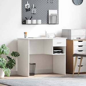 vidaXL, vidaXL Schreibtisch mit Schubladen Weiß 90 x 49 x 75 cm Holzwerkstoff
