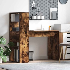 vidaXL, vidaXL Schreibtisch Geräucherte Eiche 113 x 54 x 120 cm Holzwerkstoff