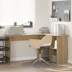 vidaXL, vidaXL Schreibtisch Sonoma-Eiche 142 x 102 x 73 cm Holzwerkstoff