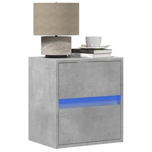 vidaXL, vidaXL Wand-Nachttische mit LED-Leuchten 2 Stk. Betongrau, vidaXL Wand-Nachttische mit LED-Leuchten 2 Stk. Betongrau