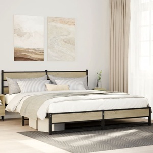 vidaXL, vidaXL Metallbett ohne Matratze Sonoma-Eiche 180x200 cm, vidaXL Metallbett ohne Matratze Sonoma-Eiche 180x200 cm