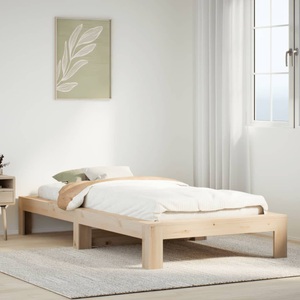vidaXL, vidaXL Massivholzbett ohne Matratze 75x190 cm Kiefernholz
