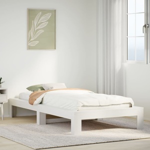 vidaXL, vidaXL Massivholzbett ohne Matratze Weiß 75x190 cm Kiefernholz