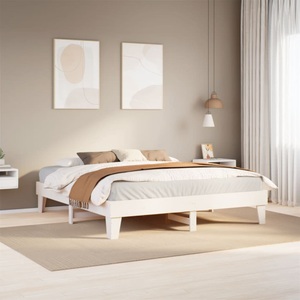 vidaXL, vidaXL Massivholzbett ohne Matratze Weiß 200x200 cm Kiefernholz, vidaXL Massivholzbett ohne Matratze Weiß 200x200 cm Kiefernholz