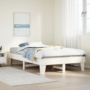 vidaXL, vidaXL Massivholzbett ohne Matratze Weiß 120x200 cm Kiefernholz, vidaXL Massivholzbett ohne Matratze Weiß 120x200 cm Kiefernholz