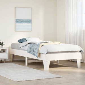 vidaXL, vidaXL Massivholzbett ohne Matratze Weiß 90x200 cm Kiefernholz