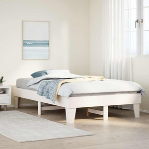 vidaXL, vidaXL Massivholzbett ohne Matratze Weiß 120x190 cm Kiefernholz