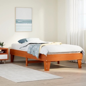vidaXL, vidaXL Massivholzbett ohne Matratze Wachsbraun 90x190 cm Kiefernholz