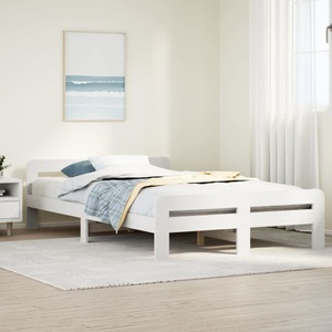 vidaXL, vidaXL Massivholzbett ohne Matratze Weiß 120x200 cm Kiefernholz