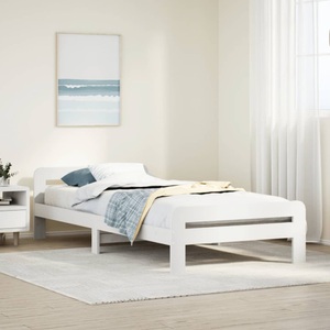 vidaXL, vidaXL Massivholzbett ohne Matratze Weiß 90x190 cm Kiefernholz