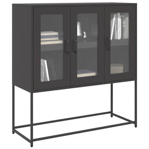 vidaXL, vidaXL Sideboard Schwarz 100,5x39x107 cm Kaltgewalzter Stahl