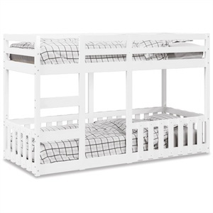 vidaXL, vidaXL Etagenbett Weiß 75x190 cm Massivholz Kiefer, vidaXL Etagenbett Weiß 75x190 cm Massivholz Kiefer