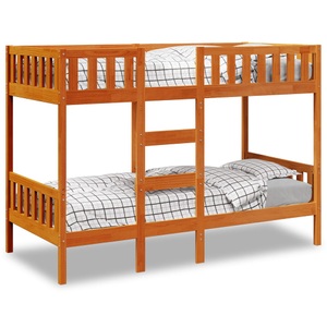vidaXL, vidaXL Etagenbett Wachsbraun 80x200 cm Massivholz Kiefer
