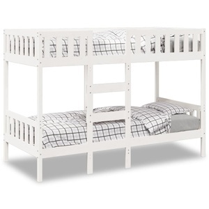 vidaXL, vidaXL Etagenbett Weiß 90x200 cm Massivholz Kiefer