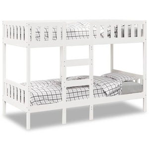 vidaXL, vidaXL Etagenbett Weiß 75x190 cm Massivholz Kiefer