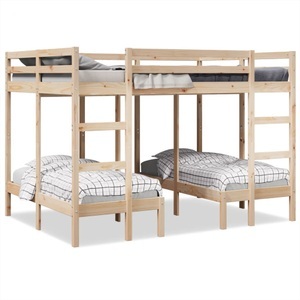vidaXL, vidaXL Dreifach-Etagenbett 140x200/70x140 cm Massivholz Kiefer, vidaXL Dreifach-Etagenbett 140x200/70x140 cm Massivholz Kiefer