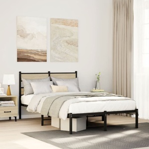 vidaXL, vidaXL Metallbett ohne Matratze Sonoma-Eiche 120x190 cm, vidaXL Metallbett ohne Matratze Sonoma-Eiche 120x190 cm