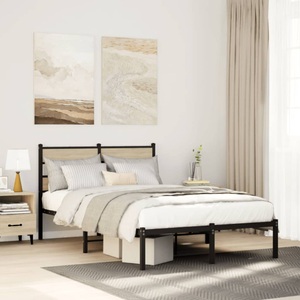 vidaXL, vidaXL Metallbett ohne Matratze Sonoma-Eiche 120x200 cm