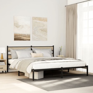 vidaXL, vidaXL Metallbett ohne Matratze Sonoma-Eiche 200x200 cm