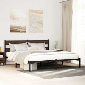 vidaXL, vidaXL Bettgestell ohne Matratze mit Kopfteil Braun Eiche 190x200 cm