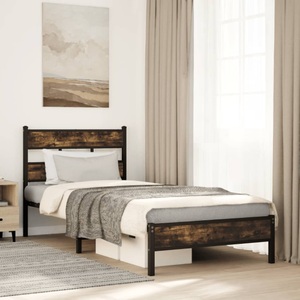 vidaXL, vidaXL Bettgestell ohne Matratze mit Kopfteil Sonoma-Eiche 90x200 cm