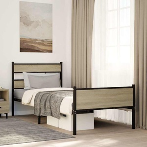 vidaXL, vidaXL Bettgestell ohne Matratze Sonoma-Eiche 90x200 cm Holzwerkstoff