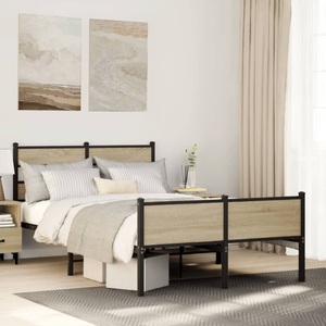 vidaXL, vidaXL Bettgestell ohne Matratze Sonoma-Eiche 120x200 cm Holzwerkstoff